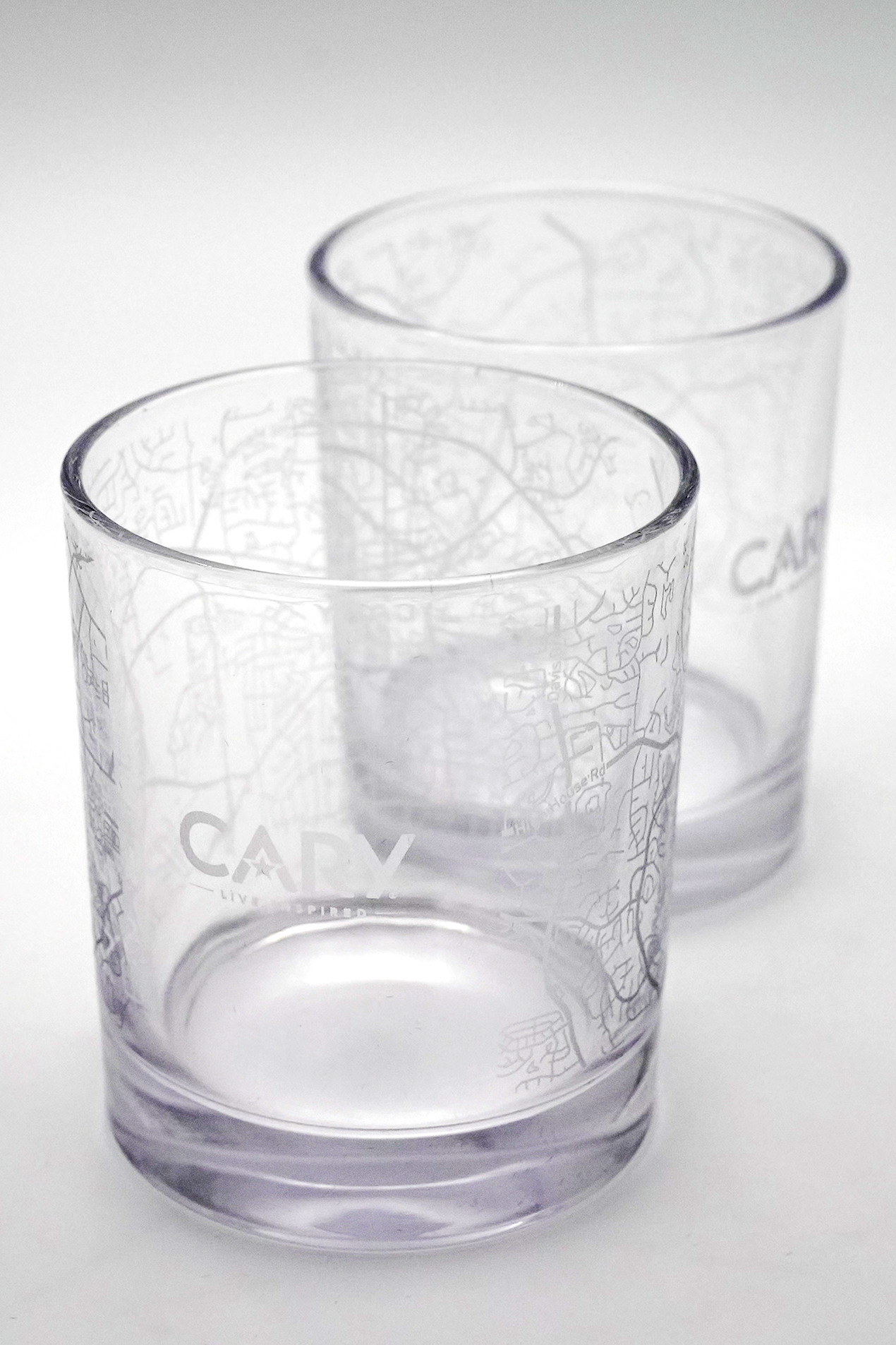 Cary Custom Etched Glass Set with Wood Box
